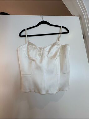 Wilfred Cream Satin Bustier Tank